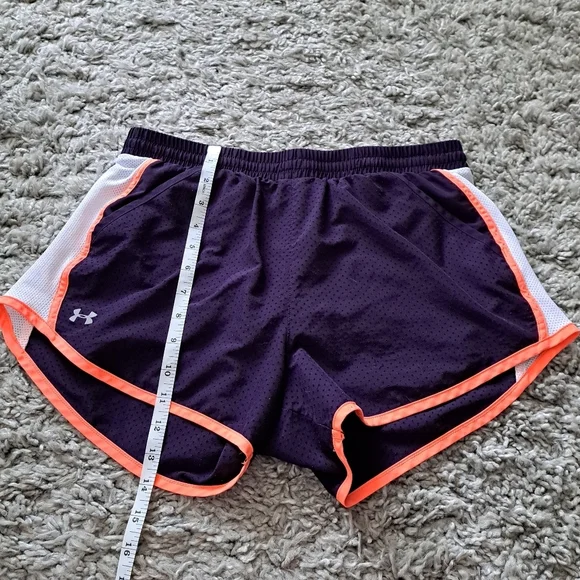 Under Armor | Purple & white/orange striped athletic womans short - Picture 5 of 7
